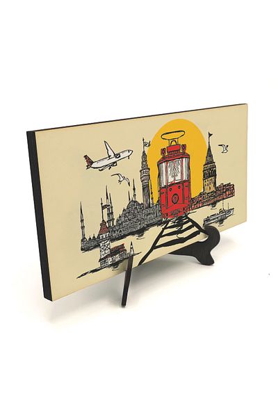 BAKSEPETE Επιτραπέζια βάση MDF με στάμπα Istanbul