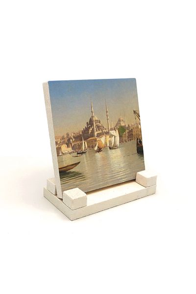 BAKSEPETE Επιτραπέζια βάση Eminönü New Mosque Printed - Φυσική Πέτρα 10x10 KRT-43