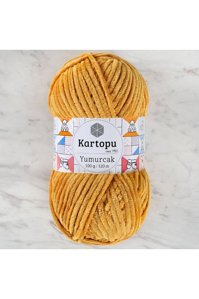 Kartopu Yumurcak K310 5 Pieces Velvet Rope Mustard