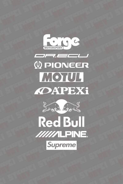 STİCKERCI BEY Forge Dr.ecu Pıoneer Beyaz Markalar 38*18 Cm Araba Arka Cam Sti...