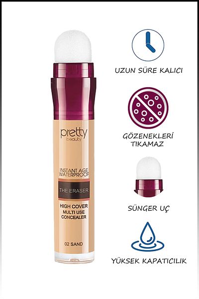 Pretty Beauty Instant Age Waterproof The Eraser Concealer & Sponge Concealer