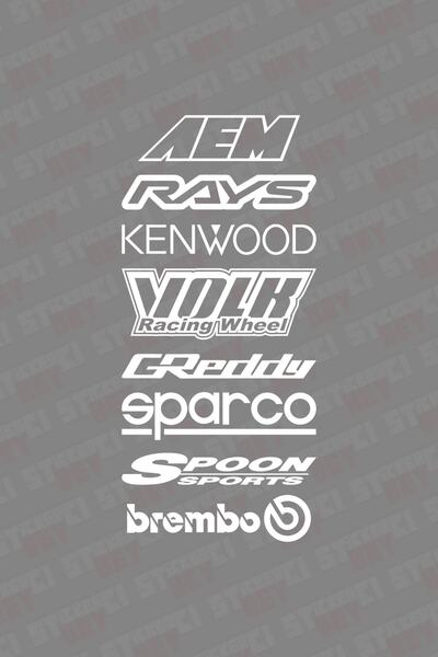 STİCKERCI BEY ماركات كينوود البيضاء - مجموعة ملصقات نافذة السيارة الخلفية مقا...