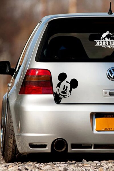 STİCKERCI BEY Yandan Bakan Mickey Bagajdan Bakan Adam Sticker Etiket Folyo Ke...