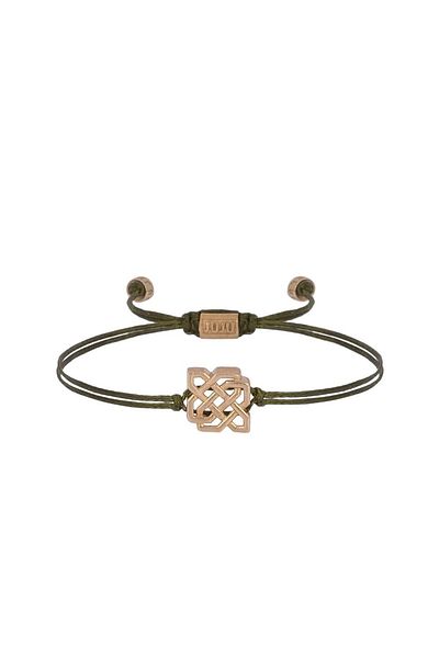 Juju Green String Bronze Patterned Bracelet