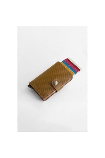 Wrapsol Mechanism Wallet Single Brown Carbon Smart Card Holder
