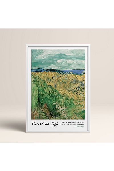 HOMEPACK Επιτραπέζιο ζωγραφικής Vincent Van Gogh με κορνίζα 30x40cm 40x60cm 50x70cm Μαύρο Λευκό Ξύλινο Πλαίσιο Vangogh018