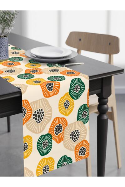 FUS BLUE Modern Floral Pattern Decorative Runner