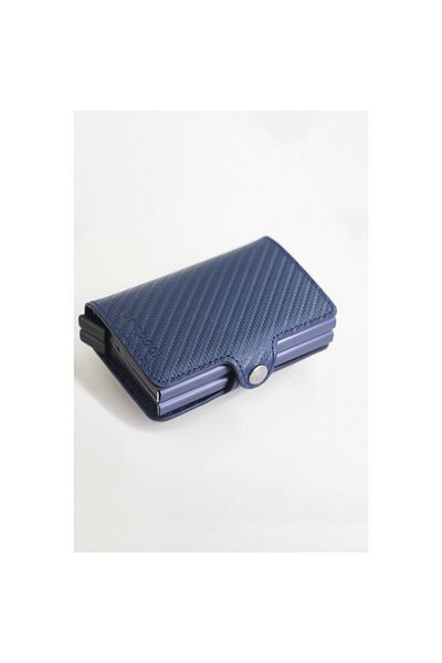 Wrapsol Mechanism Wallet Smart Card Holder Double Dark Blue Carbon