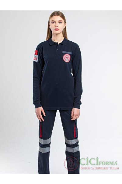 ciciforma önlük iş elbiseleri tulum 112 Acil Lacost Penye Uzun Kol Lacivert