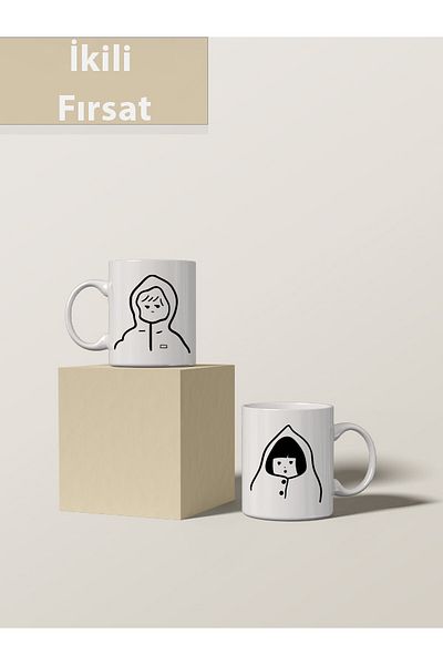 lunasstore Girl And Child Designed Double Cup, Double Cup Cup Set, Lover Cup