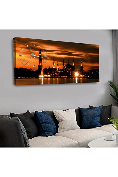 Zevahir Mobilya Dekorasyon Şehir Manzara Saatli Kanvas Tablo