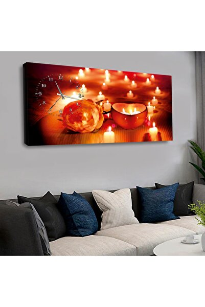 Zevahir Mobilya Dekorasyon Mum Aşk Saatli Kanvas Tablo