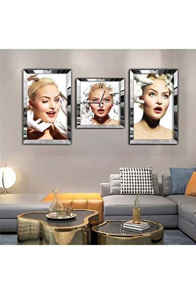 Zevahir Mobilya Dekorasyon Gümüş Aynalı Pleksi Çerçeveli Kadın Kuaför Aynalı ...