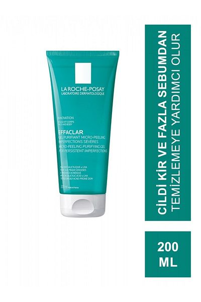 La Roche Posay Effaclar Micro Peeling Gel - Purifying Face and Body Cleansing Gel with Micro Peeling Effect 200 Ml