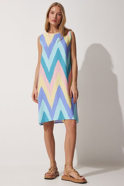 Happiness İstanbul Gemustertes Sommerkleid in A-Linie