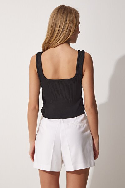 Happiness İstanbul 2 részes pántos nyári kötöttáru Crop blúz