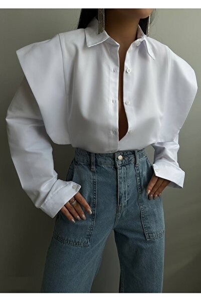 lovebox Γυναικείο λευκό μπλουζάκι μίντι με επένδυση 23s18022