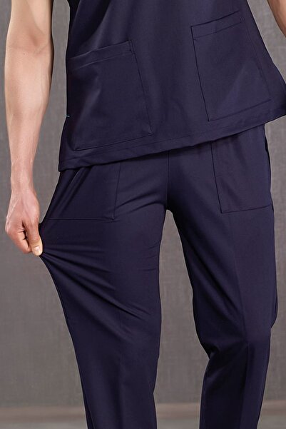 ÇİZGİ MEDİKAL Likralı Lacivert Tek Alt Forması Scrubs Pantolon