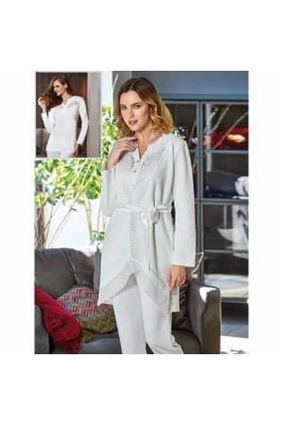 Flz Pijama Flz 31-188 Hamle Maternity 3-Piece Pajamas Dressing Gown Tk