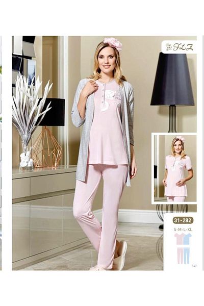 Flz Pijama Flz 31-296 Pregnant Women's Summer New Season Cat Sports 3-Piece Pajamas Sa