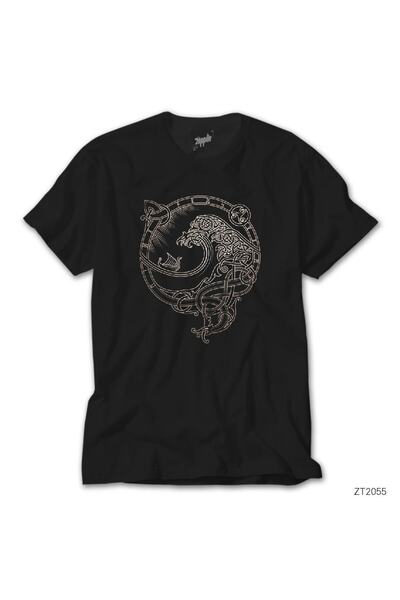 Z zepplin الفايكنج نورث ويند تي شيرت أسود