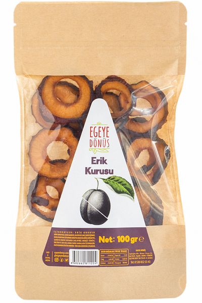 EGEYE DÖNÜŞ Plum Fruit Dried Chips - 100 Gr.High Aroma Cocktail Fruit-No Preservative