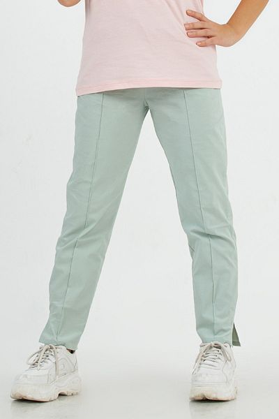 DMB BOYS & GIRLS Ribbed Girl's Linen Trousers with Elastic Waist
