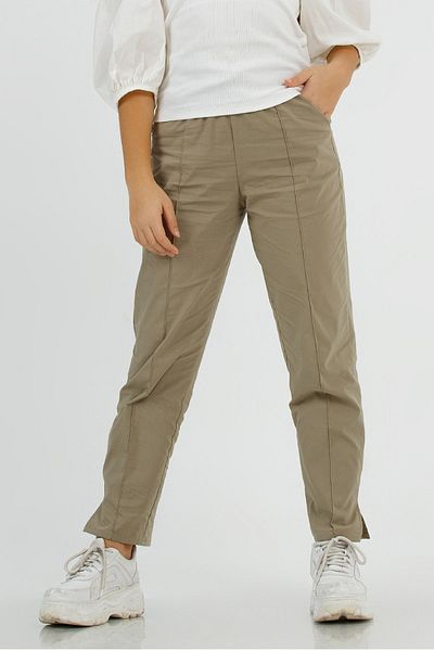 DMB BOYS & GIRLS Ribbed Girl's Linen Trousers with Elastic Waist