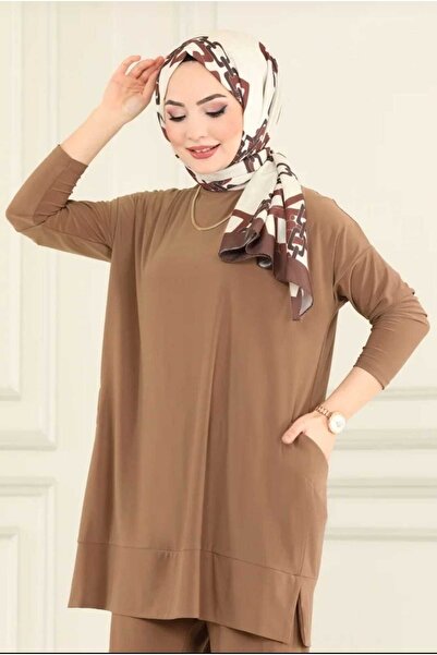 MODAMÜNASİP Υπέροχο διπλό Hijab Sandy Σετ