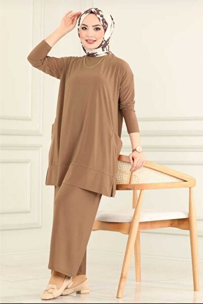 MODAMÜNASİP Υπέροχο διπλό Hijab Sandy Σετ