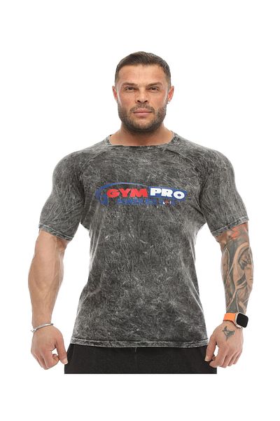 Big Sam Anthracite Slim Fit Bodybuilding Cotton T-Shirt 2865