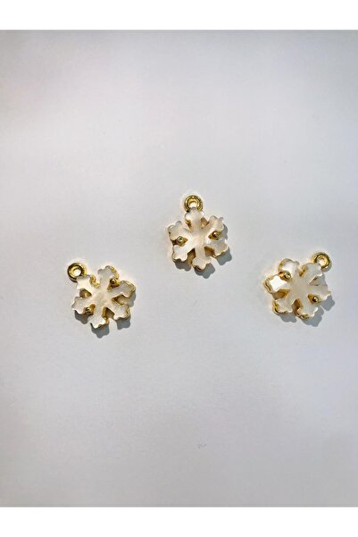 LİVZA BİJUTERİ Murano Kar Tanesi ,krem Renk Yandan Kuplu Takı Yapım Malzemesi...