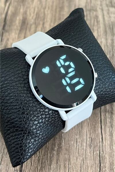 ÇENÇEN Beyaz Silikon Kordonlu Led Watch Genç Kol Saati