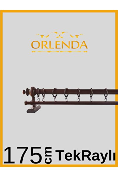 Orlenda Aluminijska cev rustična karnišna vješalica sa drvenom glavom od orah...