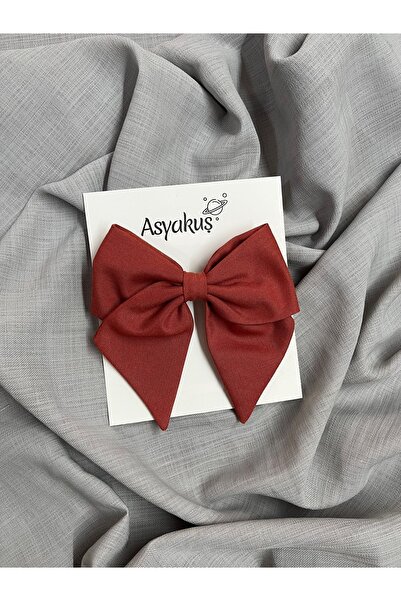 asyakuş مشبك تلقائي بفيونكة بلون القرميد للنساء