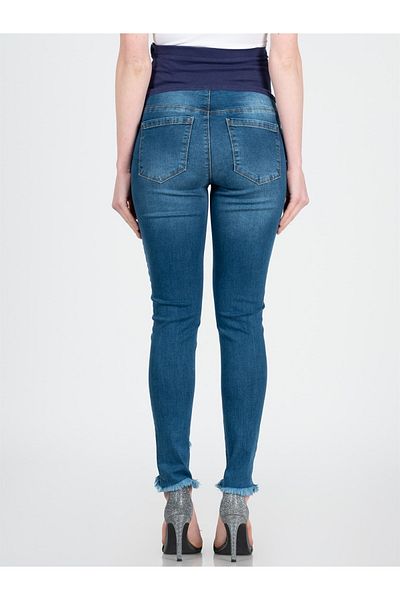 BUSA Pantaloni de maternitate cu ciucuri albastri de damă