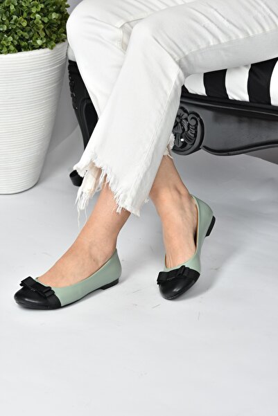 Fox Shoes Női zöld, fekete balerinák