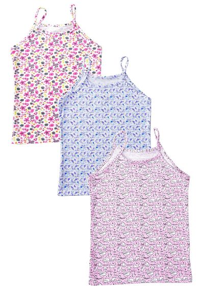 Pemilo Tricou pentru fetiță, cu model alb, din elastan, 3 piese