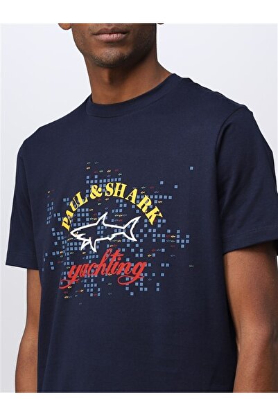 PAUL&SHARK Ανδρικό πλεκτό μπλουζάκι C.w. Βαμβάκι