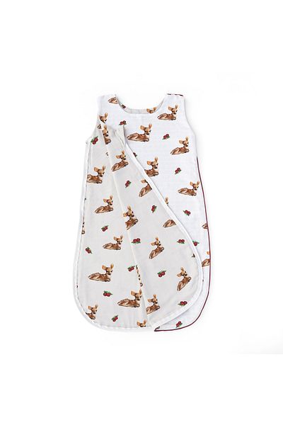 DEUX LAPINS 0-6 Months Baby Muslin Sleeping Bag - 100% Cotton, 0.5 Tog, Gazelle Patterned