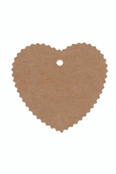printiks 100 Pcs Iplikless 5 Cm Heart Shaped Craft Kraft Label Cardboard Paper Shoes Clothes Clothes T-shirt Shelf