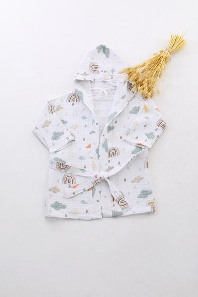 Yada Baby Hooded Baby Bathrobe Made of Four Layers of Wrapped Fabric