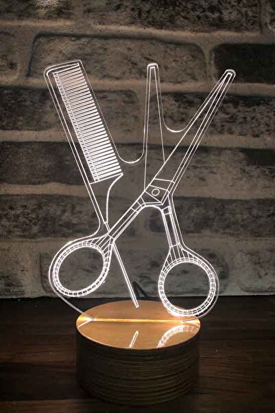 BY-LAMP Tarak Makas Figürlü Dekoratif Hediye Led Masa Lambası | 7 Işık Rengi ...