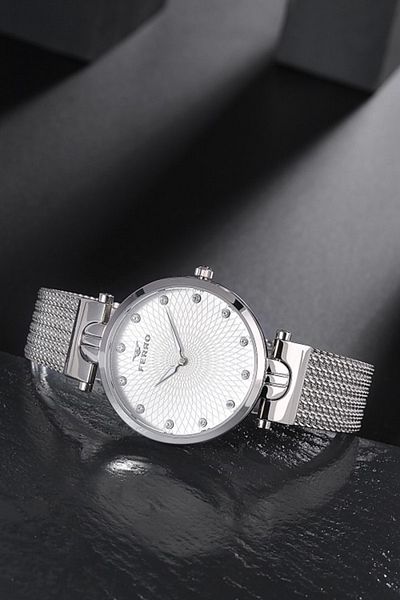 FERRO Silver Mesh Strap Women's Wristwatch F21149c-a