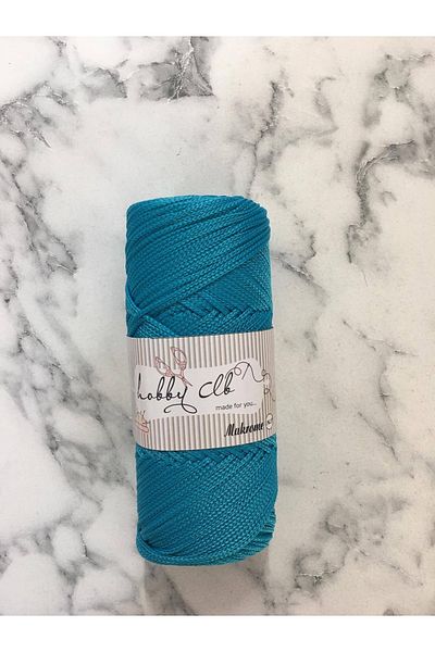 hobby club Premium 100 Gr 5 Pieces Polyester Macrame Thread (turquoise) Supla Thread and Bag Thread
