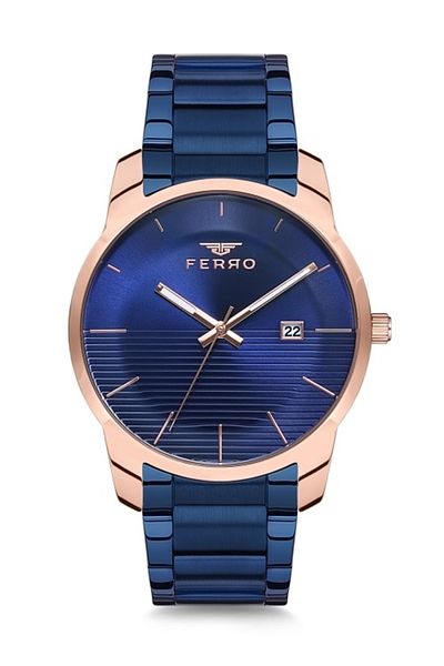 FERRO Navy Blue Steel Cord Men's Wristwatch F81883a-898-t