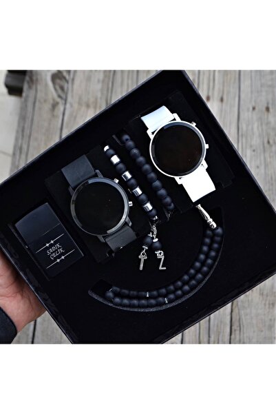 wesscollection Dijital Çift Kol Saati Tesbih Çakmak Ve Bileklik Set