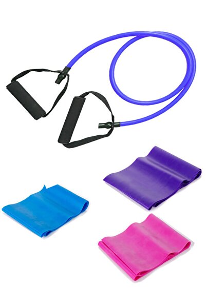 Tayzon Резинка для пілатесу середньої жорсткості з ручками, набір з 3 резинок...