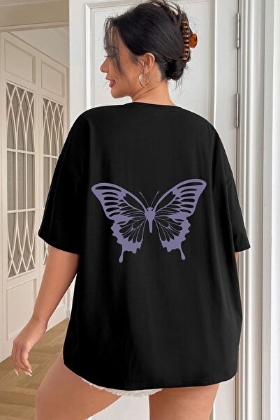 Trend Sizde Unisex Butterfly Printed Short Sleeve T-shirt