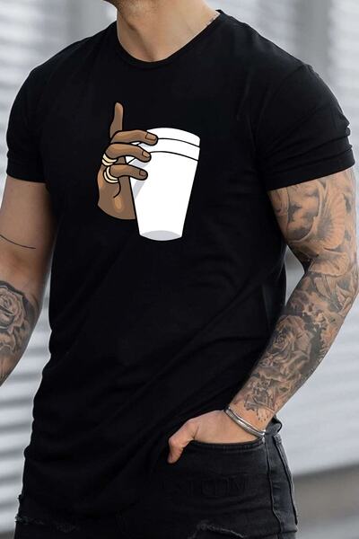 Trend Sizde Μπλουζάκι Unisex Tupac Coffee με στάμπα με κοντό μανίκι